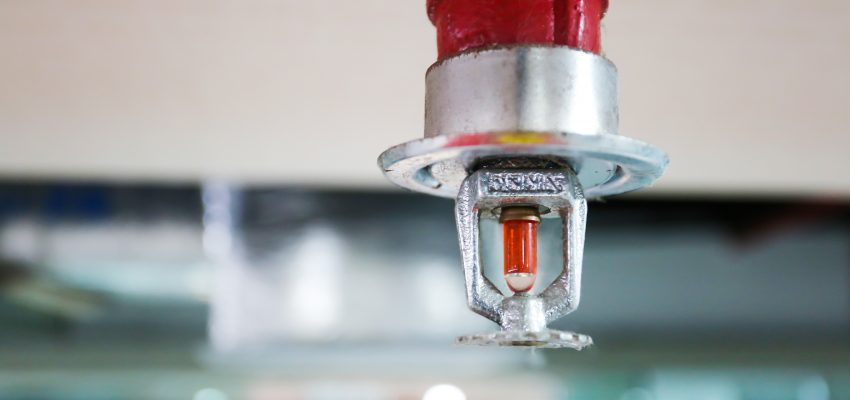 Fire sprinkler and red pipe.
